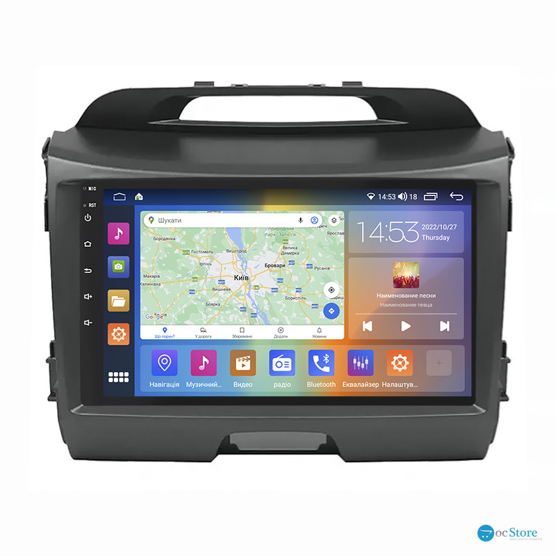Штатная магнитола Lesko для Kia Sportage III 2010-2014 экран 9" 4/64Gb CarPlay 4G Wi-Fi GPS Prime