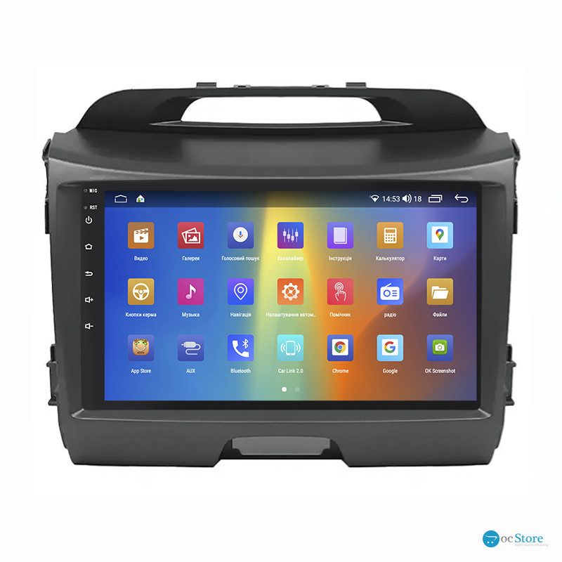 Штатная магнитола Lesko для Kia Sportage III 2010-2014 экран 9" 4/64Gb CarPlay 4G Wi-Fi GPS Prime