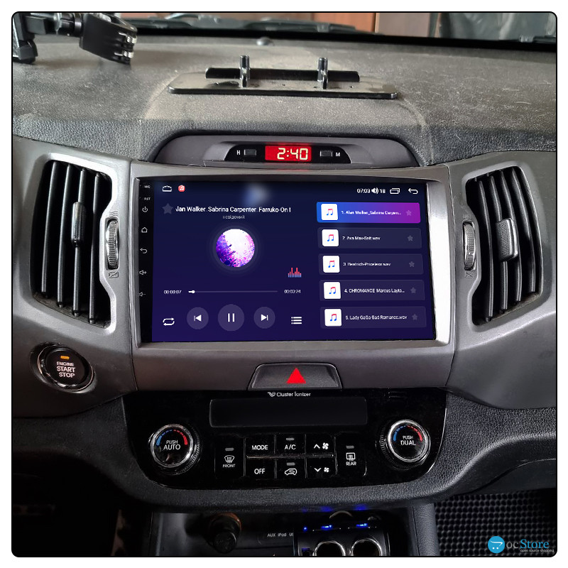 Штатная магнитола Lesko для Kia Sportage III 2010-2014 экран 9" 4/64Gb CarPlay 4G Wi-Fi GPS Prime