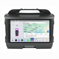 Штатная магнитола Lesko для Kia Sportage III Рестайлинг 2014-2016 экран 9" 4/64 QLED CarPlay 4G Wi-Fi GPS 360 Prime