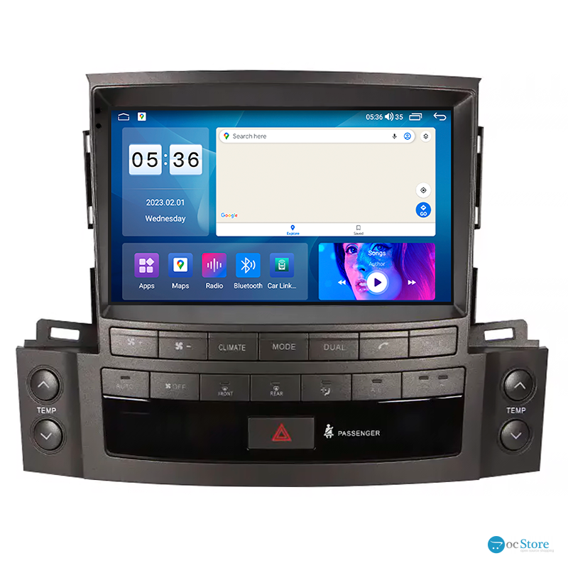 Штатная магнитола Lesko для Lexus LX III Рестайлинг 2012-2015 экран 9" 4/64Gb CarPlay 4G Wi-Fi GPS Prime