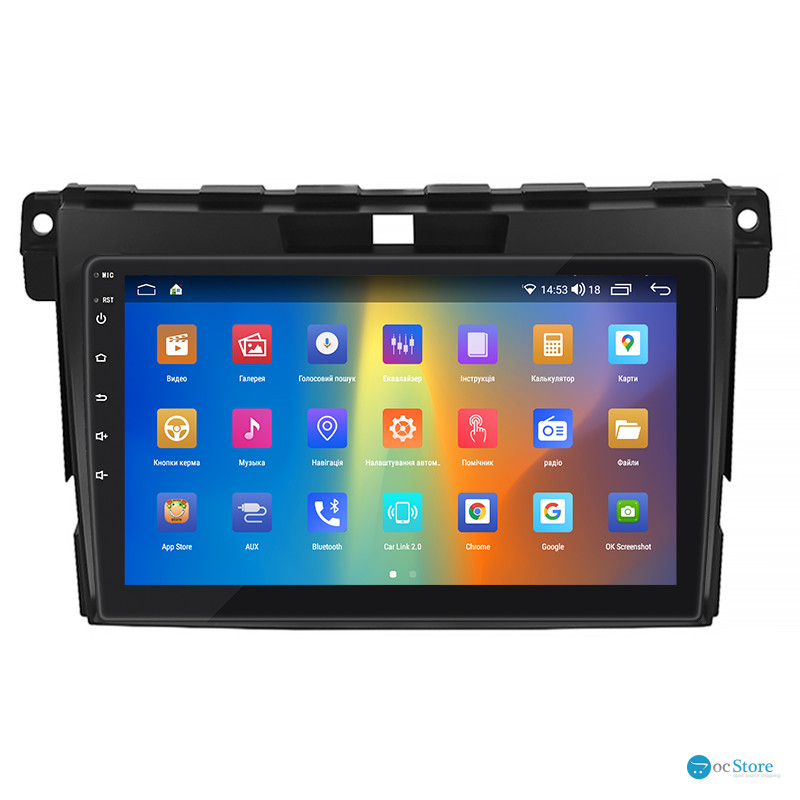 Штатная магнитола Lesko для Mazda CX-7 I 2006-2009 экран 9" 2/32Gb CarPlay 4G Wi-Fi GPS Prime
