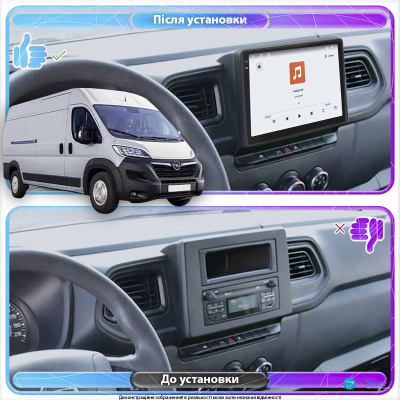 Штатная магнитола Lesko для Opel Movano  2019-2021 экран 10" 4/64 QLED CarPlay 4G Wi-Fi GPS 360 Prime