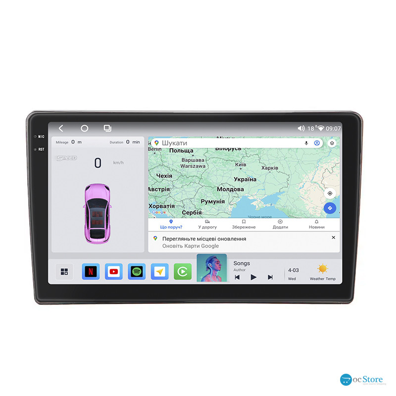 Штатная магнитола Lesko для Opel Vectra C 2002-2005 экран 9" 4/64 QLED CarPlay 4G Wi-Fi GPS 360 Prime
