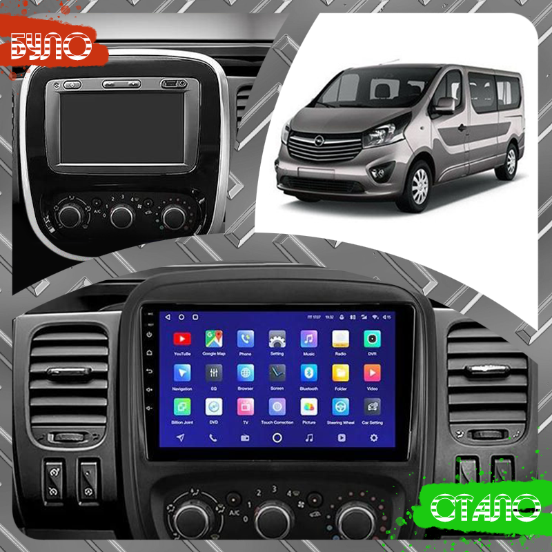Штатная магнитола Lesko для Opel Vivaro B 2014-2018 экран 9" 2/32Gb Wi-Fi GPS Base
