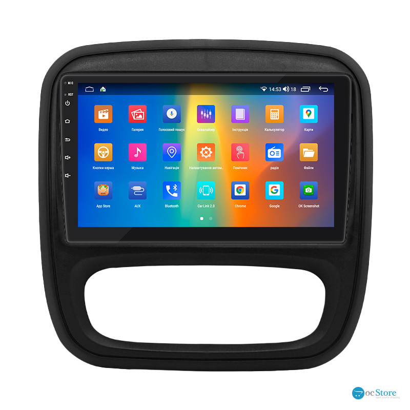 Штатная магнитола Lesko для Opel Vivaro B 2014-2018 экран 9" 2/32Gb CarPlay 4G Wi-Fi GPS Prime