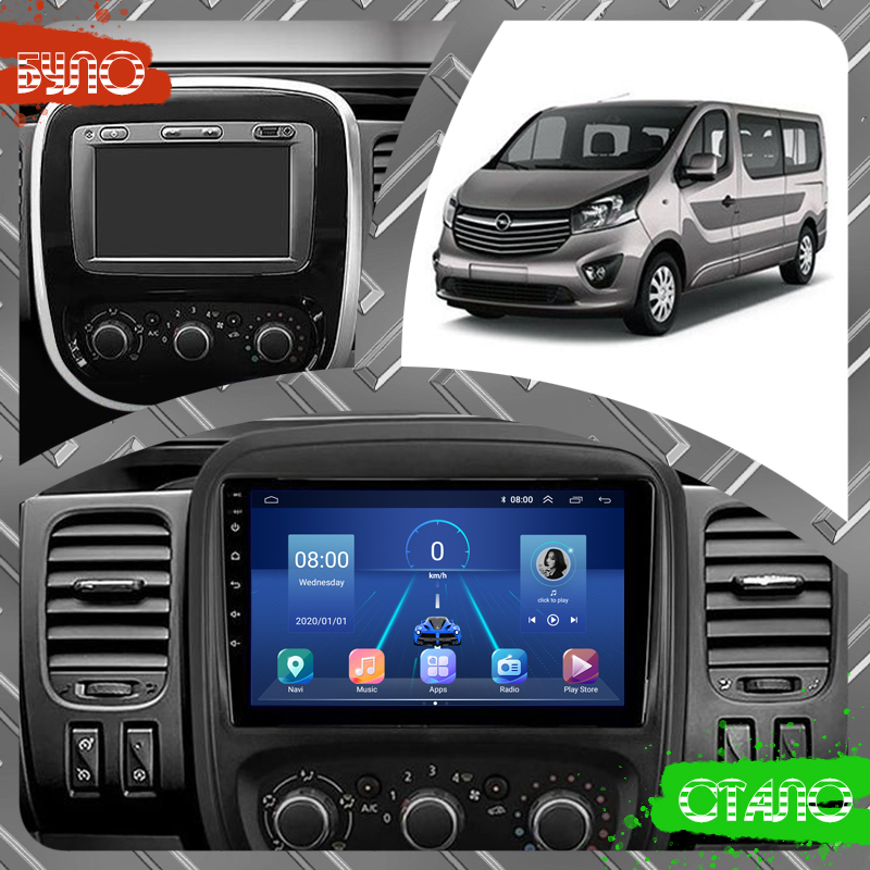 Штатная магнитола Lesko для Opel Vivaro B 2014-2018 экран 9" 4/64Gb 4G Wi-Fi GPS Top