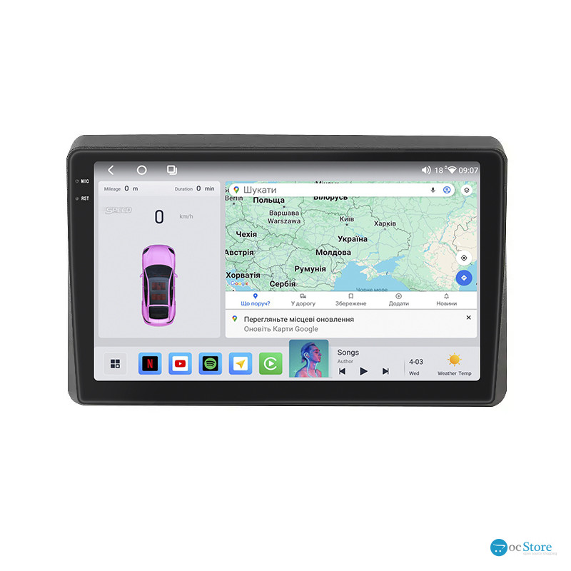 Штатная магнитола Lesko для Renault Master  2019-н.в. экран 10" 4/64 QLED CarPlay 4G Wi-Fi GPS 360 Prime
