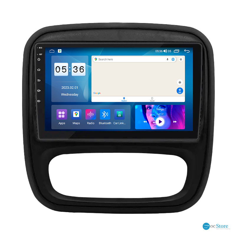 Штатная магнитола Lesko для Renault Trafic III 2014-2021 экран 9" 2/32Gb CarPlay 4G Wi-Fi GPS Prime