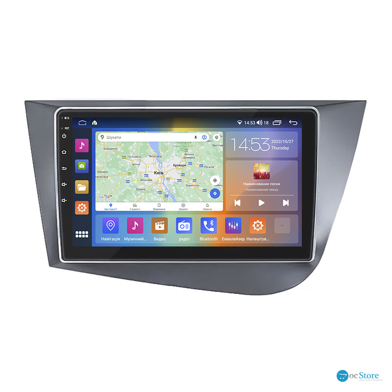 Штатная магнитола Lesko для SEAT Leon II Рестайлинг 2009-2012 экран 9" 4/64Gb CarPlay 4G Wi-Fi GPS Prime
