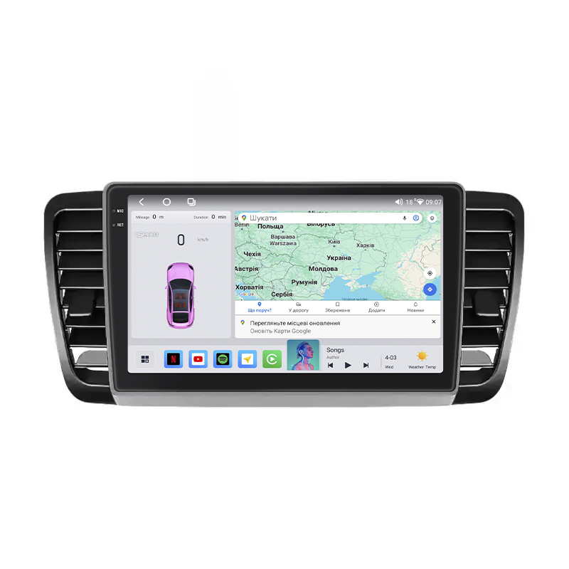Штатная магнитола Lesko для Subaru Legacy IV Рестайлинг 2006-2009 экран 9" 4/64 QLED CarPlay 4G Wi-Fi GPS 360 Prime