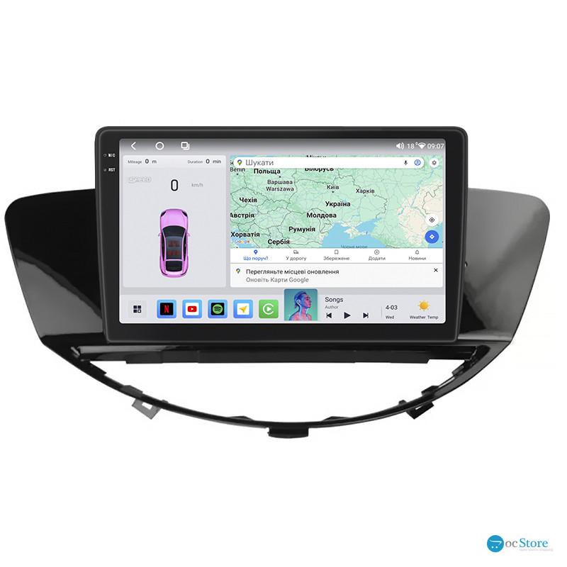 Штатная магнитола Lesko для Subaru Tribeca I Рестайлинг 2007-2014 экран 9" 4/64 QLED CarPlay 4G Wi-Fi GPS 360 Prime