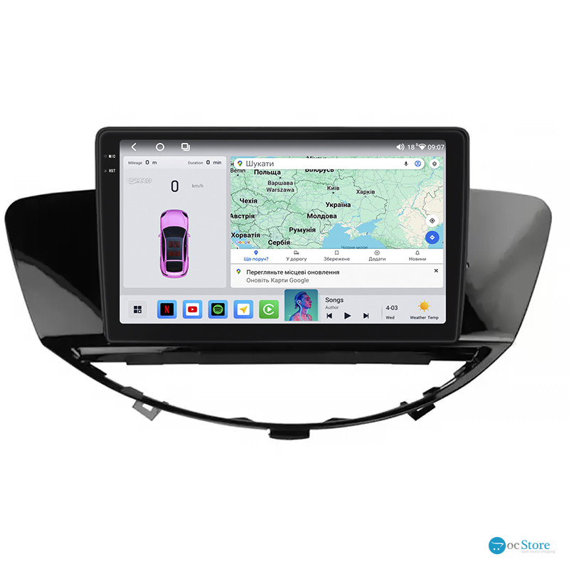 Штатная магнитола Lesko для Subaru Tribeca I Рестайлинг ver 2 2007-2014 экран 9" 4/64 QLED CarPlay 4G Wi-Fi GPS 360 Prime