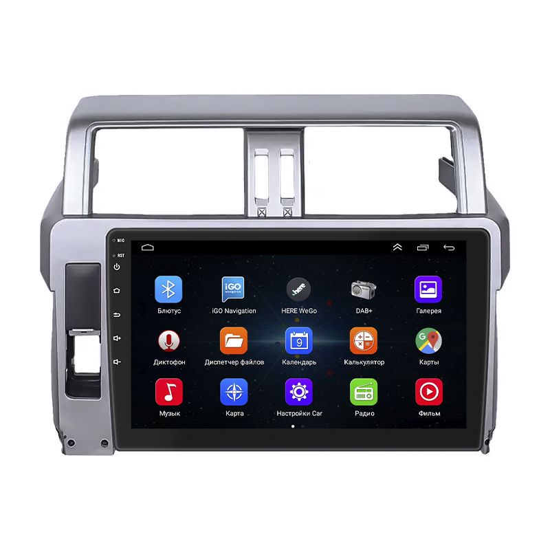 Штатная магнитола Lesko для Toyota Land Cruiser Prado 150 Series Рестайлинг 1 2013-2017 экран 10" 1/16Gb Wi-Fi GPS Base