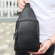 Чоловіча сумка з натуральної шкіри 18х31х7, бананка через плече Tiding Bag 34091 чорна