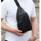 Чоловіча сумка з натуральної шкіри 18х31х7, бананка через плече Tiding Bag 34091 чорна