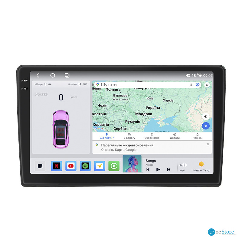 Штатная магнитола Lesko для Kia Sorento I 2002-2006 экран 9" 4/64 QLED CarPlay 4G Wi-Fi GPS 360 Prime
