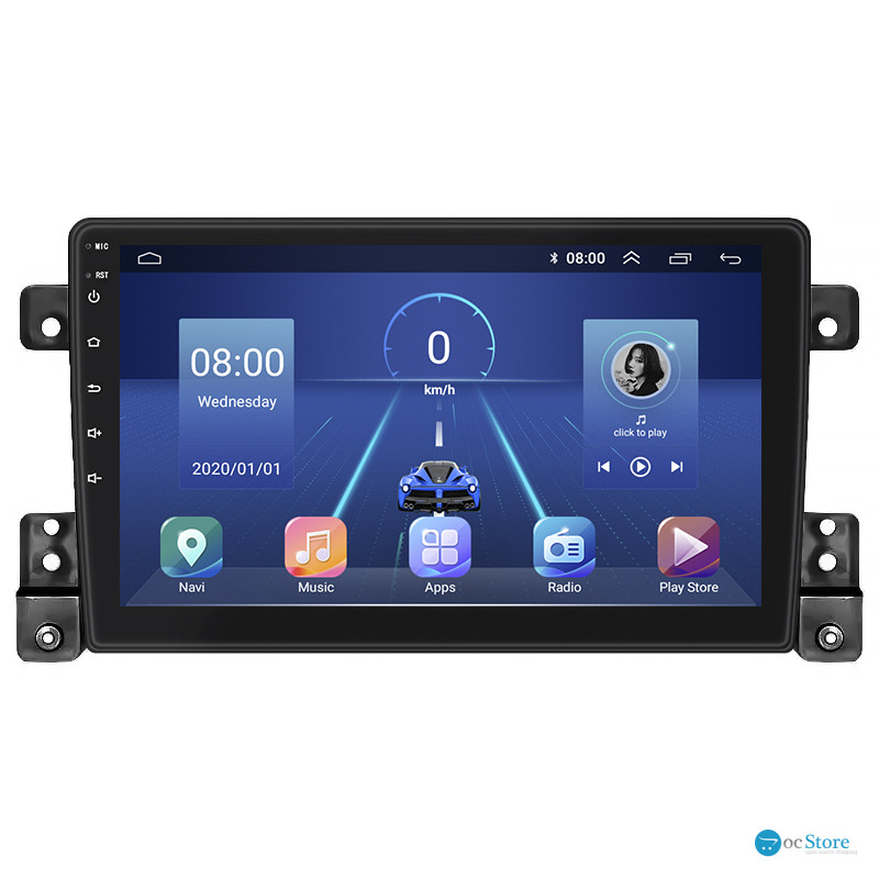 Штатная магнитола Lesko для Suzuki Grand Vitara III 2005-2008 экран 9" 4/64Gb 4G Wi-Fi GPS Top