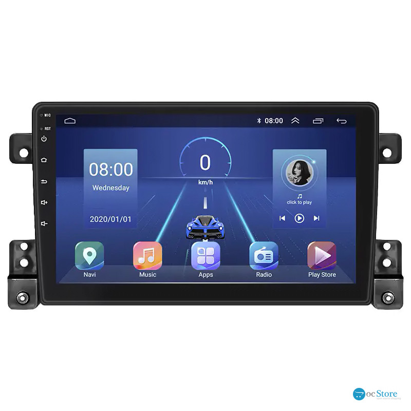 Штатная магнитола Lesko для Suzuki Grand Vitara III 2005-2008 экран 9" 6/128Gb 4G Wi-Fi GPS Top