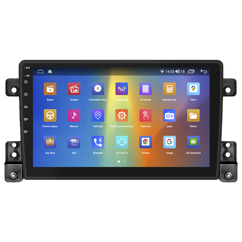 Штатная магнитола Lesko для Suzuki Grand Vitara III Рестайлинг 2 2012-2015 экран 9" 4/64Gb CarPlay 4G Wi-Fi GPS Prime