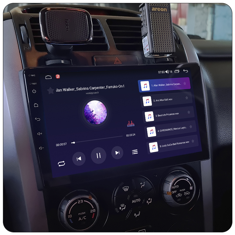 Штатная магнитола Lesko для Suzuki Grand Vitara III Рестайлинг 2008-2012 экран 9" 2/32Gb 4G Wi-Fi GPS Top