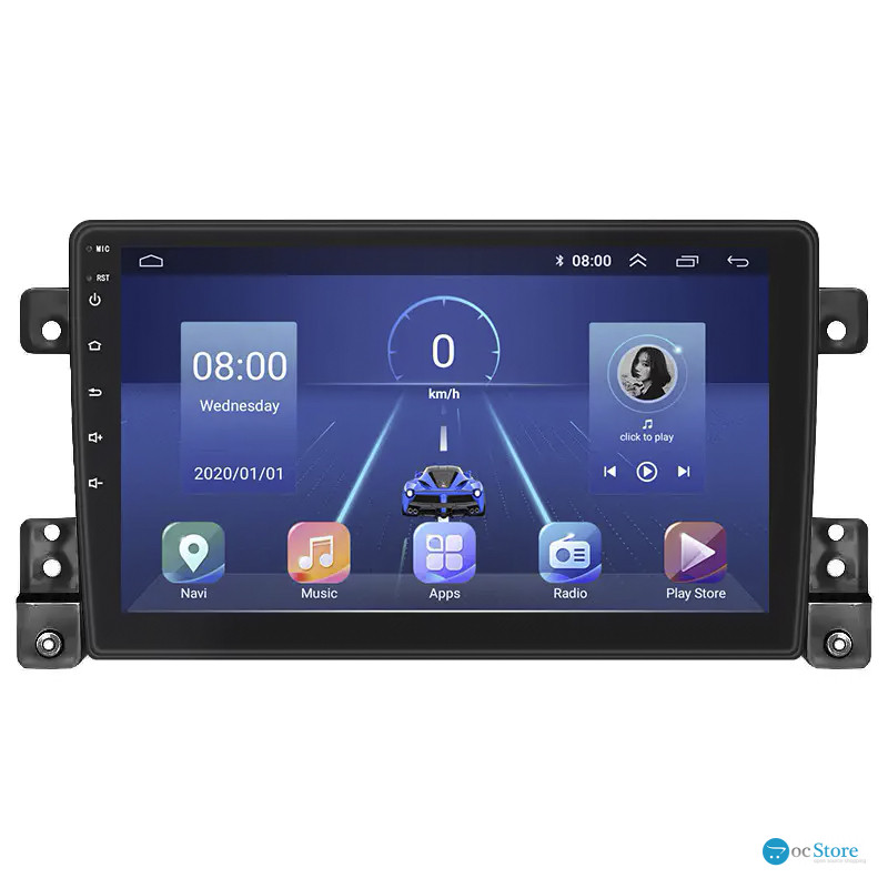 Штатная магнитола Lesko для Suzuki Grand Vitara III Рестайлинг 2008-2012 экран 9" 6/128Gb 4G Wi-Fi GPS Top