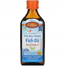 Риб'ячий жир для дітей, Fish Oil, Carlson, норвезький, апельсин, 200 мл