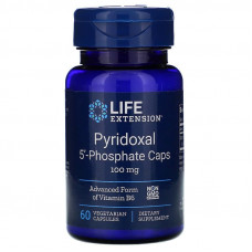 Вітамін В6 (піридоксаль 5'-фосфат), Pyridoxal 5'-Phosphate, Life Extension, 100 мг, 60 капсул