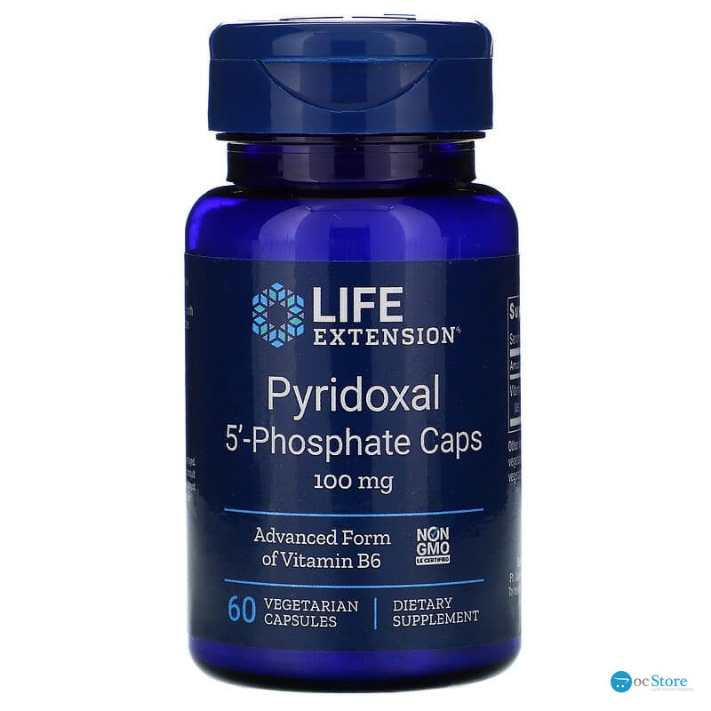 Вітамін В6 (піридоксаль 5'-фосфат), Pyridoxal 5'-Phosphate, Life Extension, 100 мг, 60 капсул