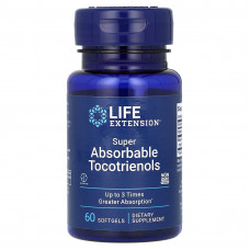 Вітамін Е, токофероли, Super Absorbable Tocotrienolss, Life Extension, 60 гелевих капсул