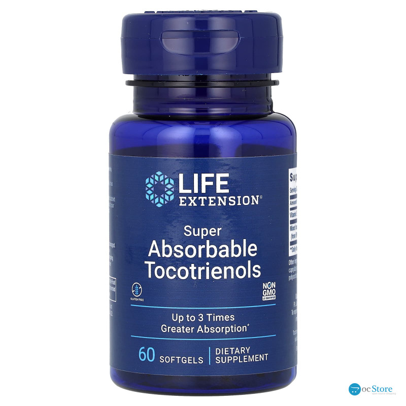 Вітамін Е, токофероли, Super Absorbable Tocotrienolss, Life Extension, 60 гелевих капсул