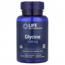Гліцин, Glycine, Life Extension, 1000 мг, 100 вегетаріанських капсул