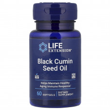 Олія чорного кмину, Black Cumin, Life Extension, з насіння, 500 мг, 60 гелевих капсул