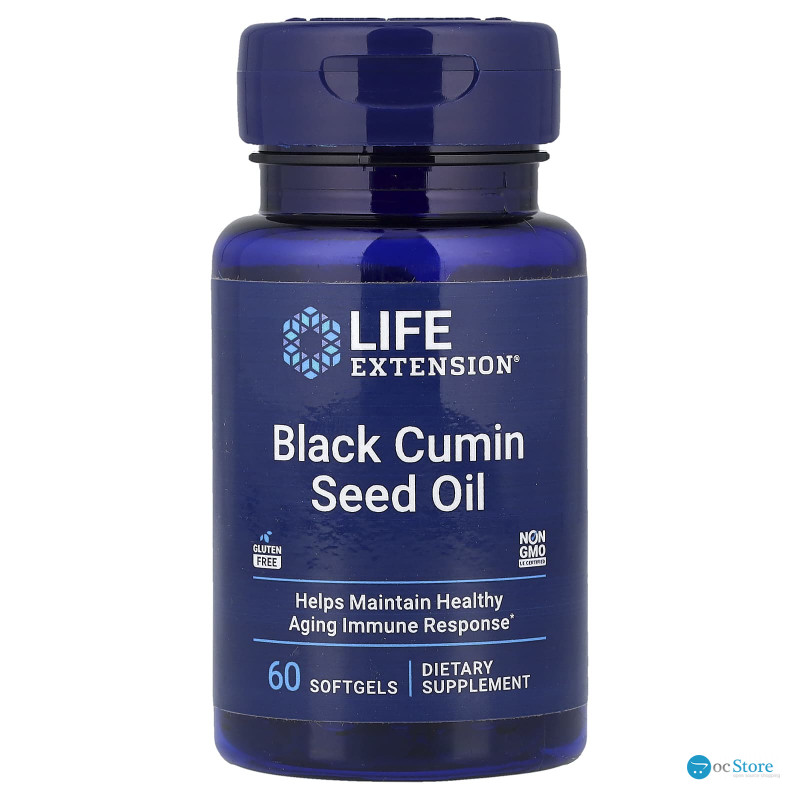 Олія чорного кмину, Black Cumin, Life Extension, з насіння, 500 мг, 60 гелевих капсул