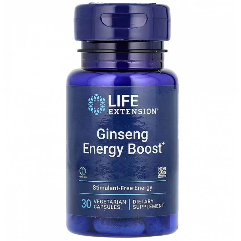 Заряд енергії, Ginseng Energy Boost, Life Extension, 30 вегетаріанських капсул