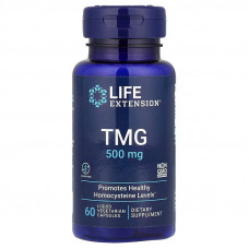 Триметилгліцин, TMG, Life Extension, 1000 мг, 60 рідких вегетаріанських капсул (500 мг у капсулі)