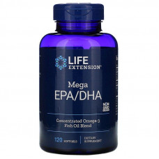 Риб'ячий жир, мега EPA DHA, Mega EPA/DHA, Life Extension, 120 м'яких капсул
