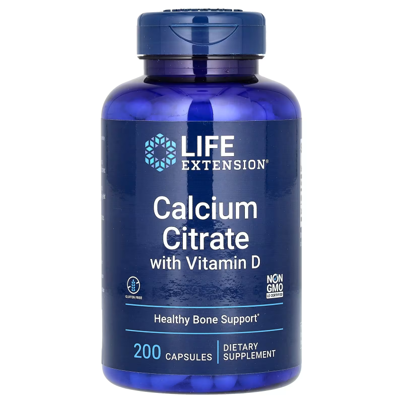 Цитрат кальцію з вітаміном D, Calcium Citrate with Vitamin D, Life Extension, 200 капсул