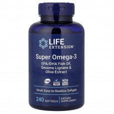 Омега-3, Super Omega-3, Life Extension, 240 гелевих капсул