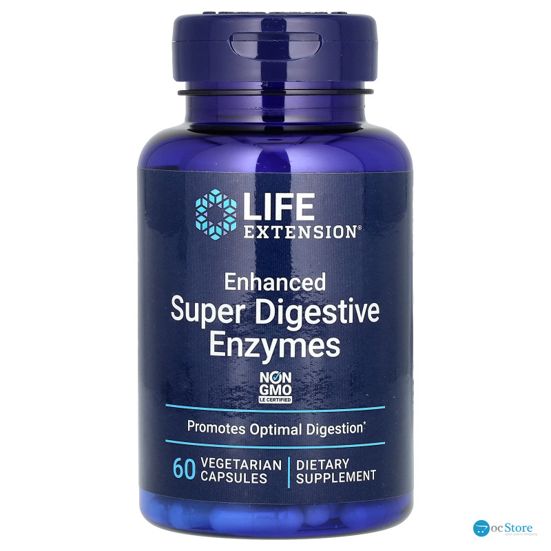 Травні ферменти, Enhanced Super Digestive Enzymes, Life Extension, 60 капсул