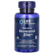 Ресвератрол, Optimized Resveratrol Elite, Life Extension, 60 вегетаріанських капсул