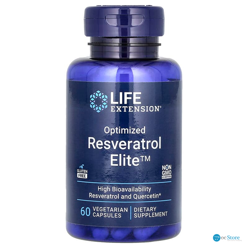 Ресвератрол, Optimized Resveratrol Elite, Life Extension, 60 вегетаріанських капсул