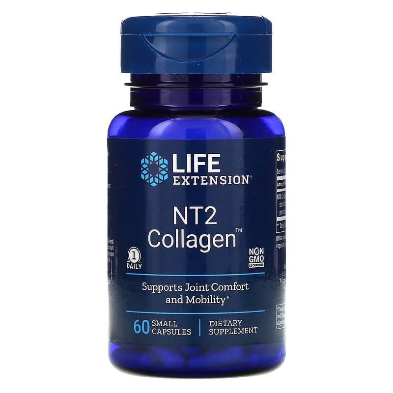 Колаген для суглобів, NT2 Collagen, Life Extension, 40 мг, 60 міні капсул