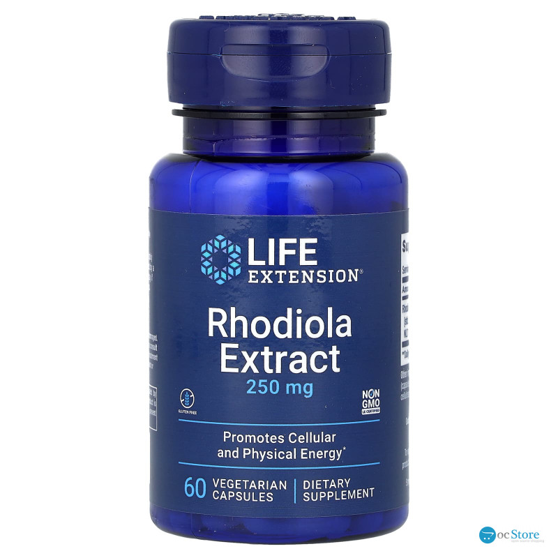 Родіола рожева, Rhodiola Extract, Life Extension, 250 мг, 60 вегетаріанських капсул
