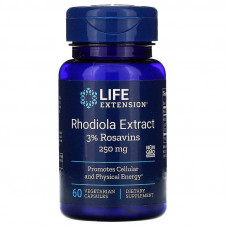 Родіола рожева (Rhodiola Extract), Life Extension, екстракт, 250 мг, 60 капсул