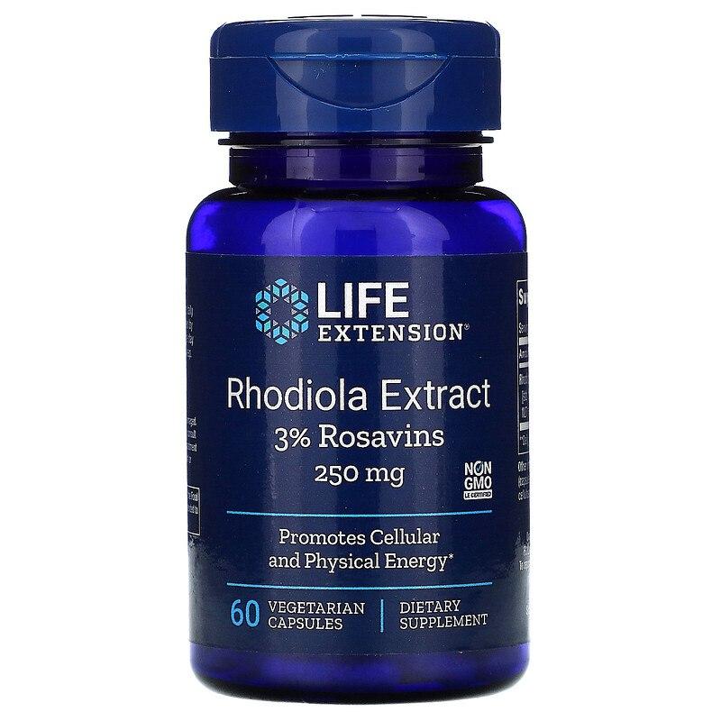 Родіола рожева (Rhodiola Extract), Life Extension, екстракт, 250 мг, 60 капсул