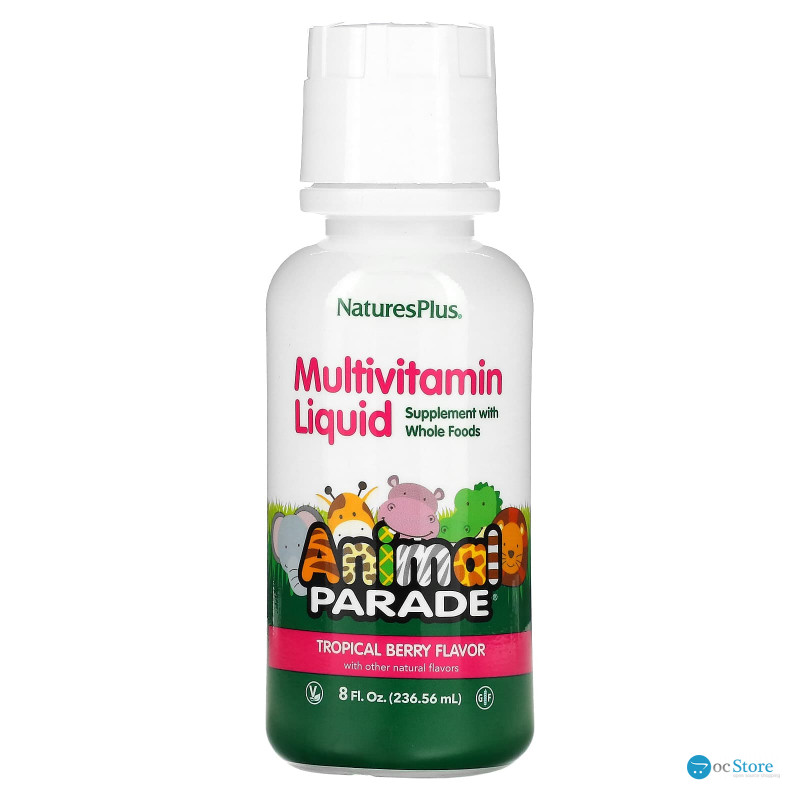 Вітаміни для дітей, Children's Multi-Vitamin, Nature's Plus, Animal Parade, ягідний смак, 236.56 мл.