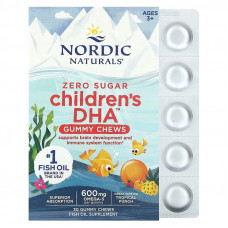 Риб'ячий жир для дітей, Children's DHA Gummies, Nordic Naturals, від 3 років, тропічний пунш, 600 мг, 30 жувальних цукерок