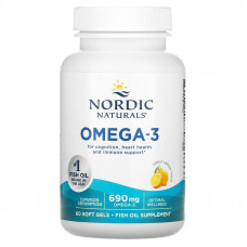 Очищений риб'ячий жир (лимон), Omega-3, Nordic Naturals, 690 мг, 60 капсул