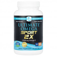 Омега спорт 2X, Ultimate Omega Sport 2x, Nordic Naturals, 60 м'яких капсул (1075 мг на капсулу)